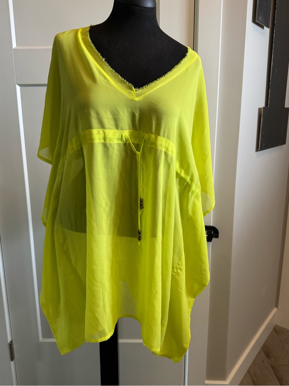 Echo Sheer Neon Yellow Tunic Top